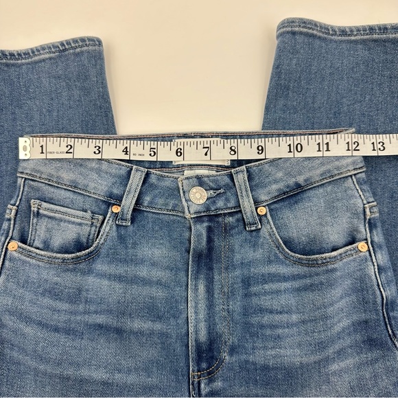 Paige Stella Crop High Waisted Straight Leg Jeans in Seawater Size 24 - Picture 11 of 15